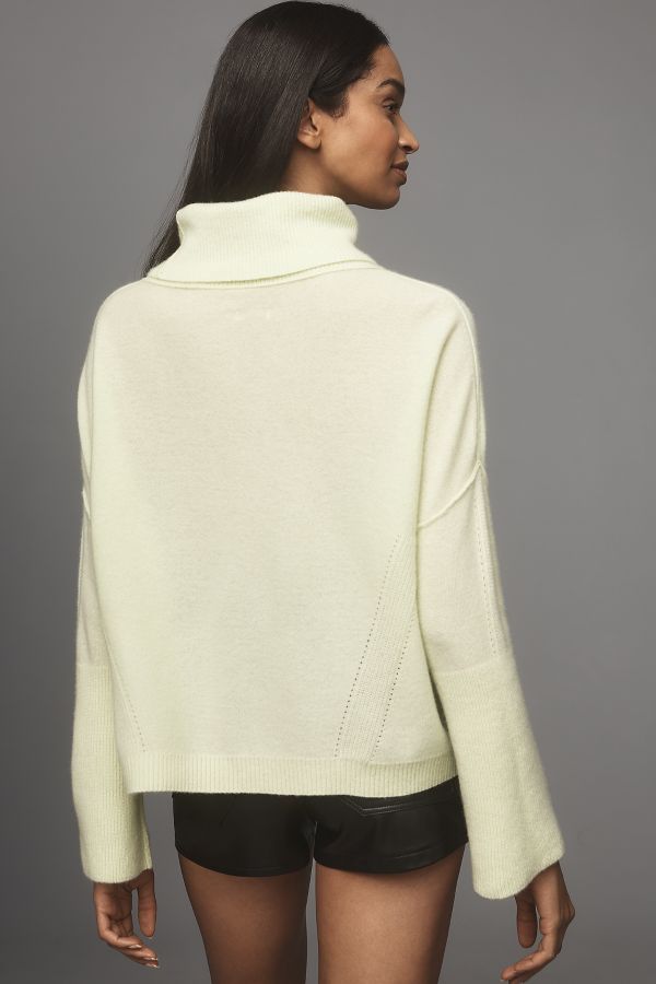 Slide View: 2: Pilcro Cashmere Wide-Sleeve Scrunched Turtleneck Sweater