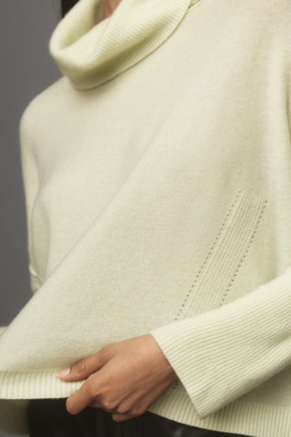 Slide View: 3: Pilcro Cashmere Wide-Sleeve Scrunched Turtleneck Sweater