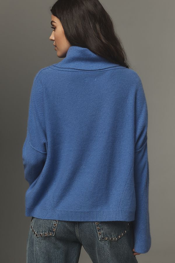 Slide View: 3: Pilcro Cashmere Wide-Sleeve Scrunched Turtleneck Sweater