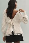 Thumbnail View 2: By Anthropologie Open-Back Bow-Detail Chunky-Knit Sweater