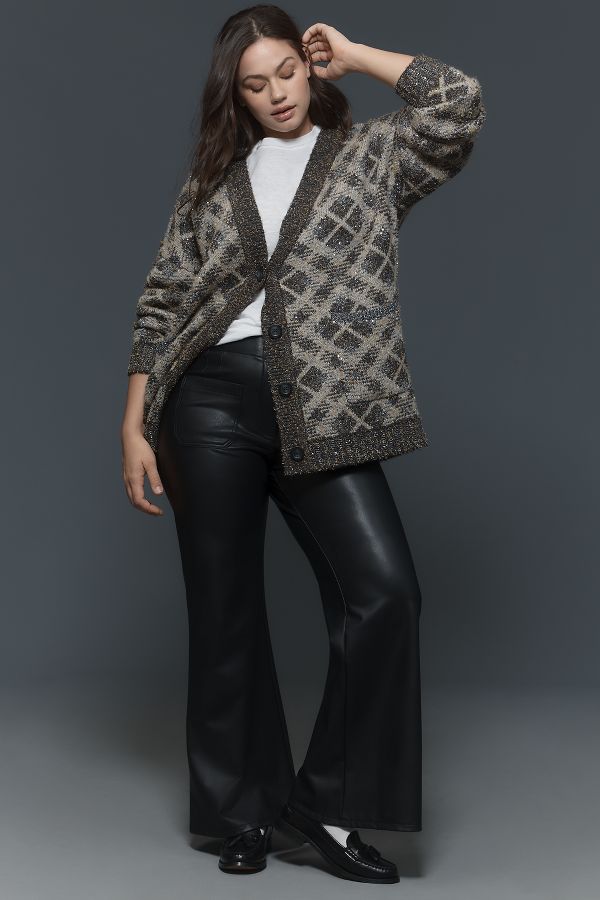 Slide View: 9: Maeve Sparkle V-Neck Cardigan Sweater