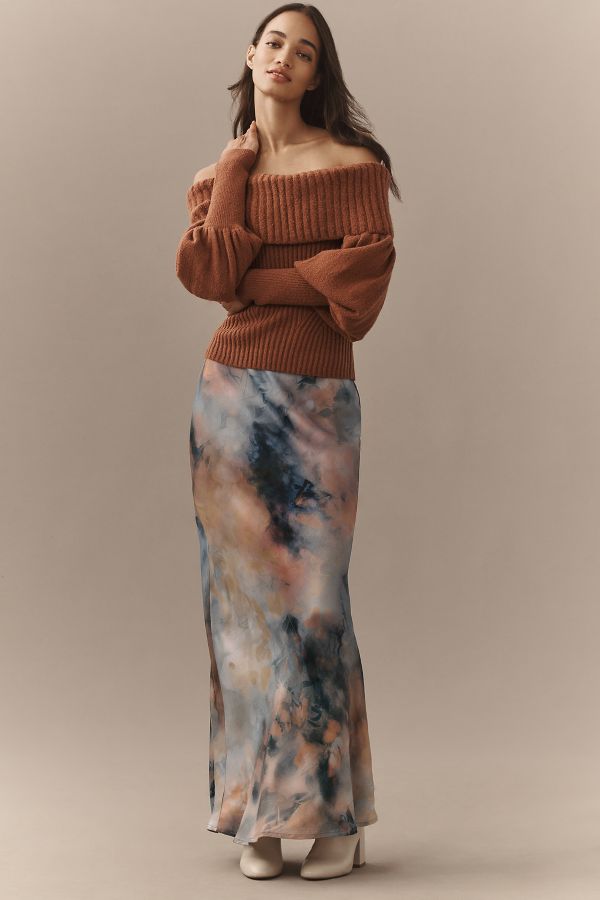 Slide View: 4: The Tessa Off-The-Shoulder Puff-Sleeve Sweater