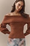 Thumbnail View 1: The Tessa Off-The-Shoulder Puff-Sleeve Sweater