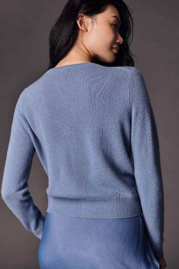 Slide View: 3: The Juliet Cashmere Crew-Neck Cardigan Sweater