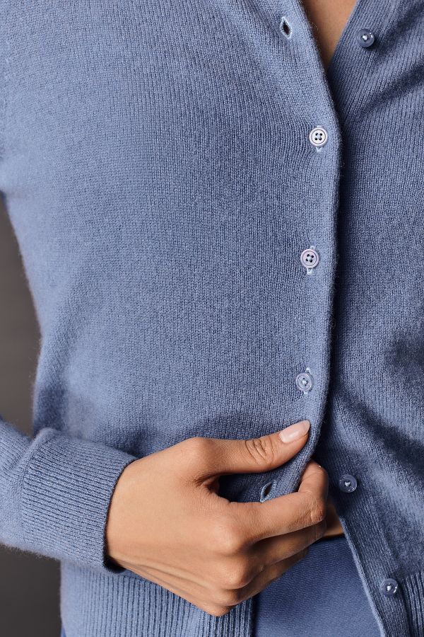 Slide View: 5: The Juliet Cashmere Crew-Neck Cardigan Sweater