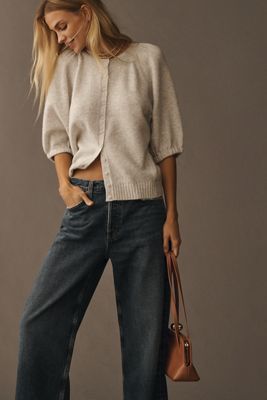 By Anthropologie Puff-Sleeve Cardigan Sweater