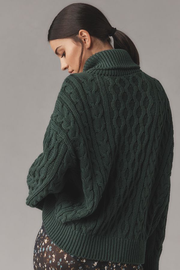 Vista diapositiva: 2: Pilcro Oversized Roll-Neck Cable Jumper