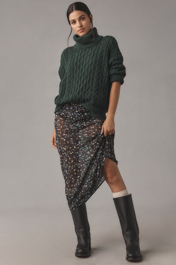 Vista diapositiva: 3: Pilcro Oversized Roll-Neck Cable Jumper