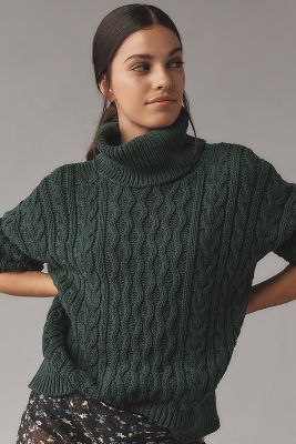 Pilcro Oversized Roll-Neck Cable Jumper