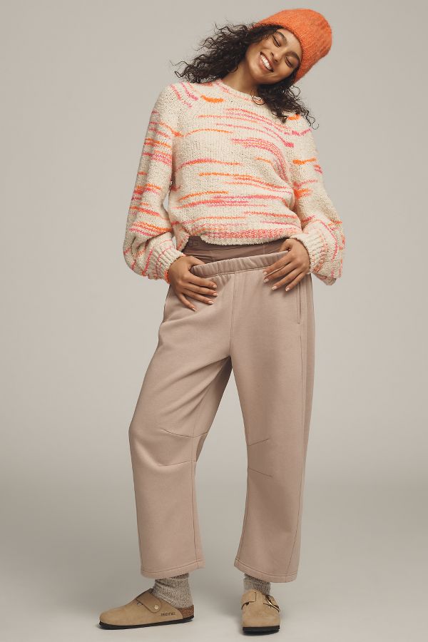 Slide View: 2: Pilcro Balloon-Sleeve Crew-Neck Sweater