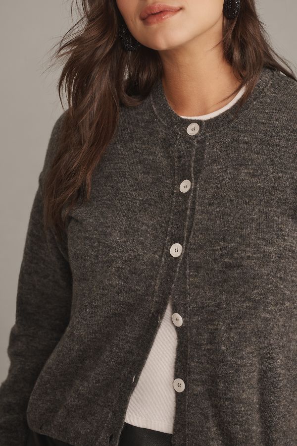 Slide View: 9: By Anthropologie Crew-Neck Cardigan Sweater