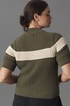 Thumbnail View 6: Pilcro Striped Short Sleeve Mock-Neck Sweater