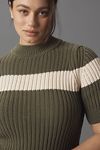 Thumbnail View 8: Pilcro Striped Short Sleeve Mock-Neck Sweater