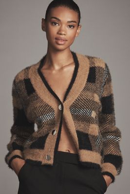 English Factory Checked Cardigan Sweater