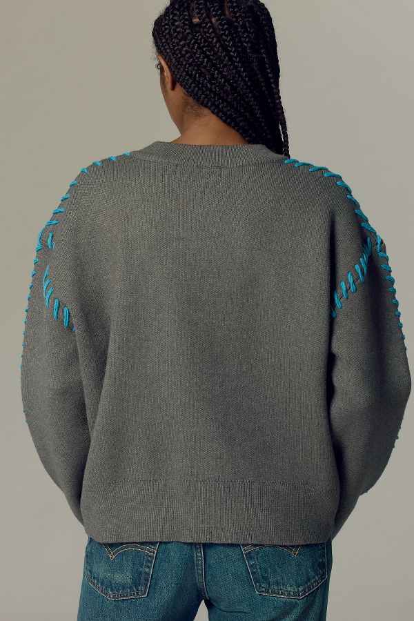 Slide View: 4: English Factory Mock-Neck Whipstitch Sweater