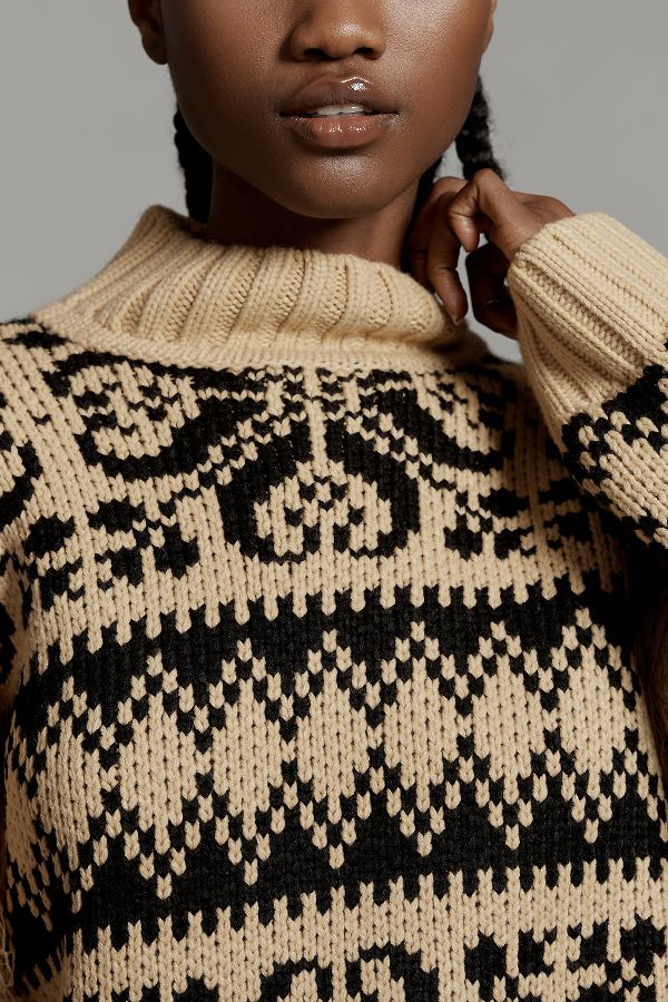 Slide View: 3: English Factory Fringe-Sleeve Mock-Neck Sweater