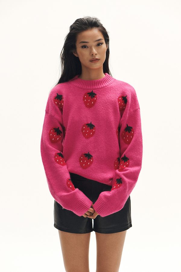 Slide View: 2: English Factory Strawberry Crew-Neck Sweater