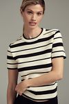 Thumbnail View 1: English Factory Short-Sleeve Striped Knit Sweater