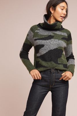 anthropologie camo sweater