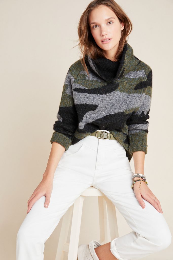 anthropologie funnel neck sweater