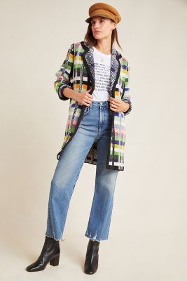 anthropologie plaid sweater coat