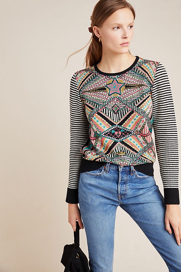 Slide View: 1: Teodora Abstract Sweater
