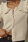 Thumbnail View 2: The Ainsley Ruffle-Collar Cardigan Sweater by Self Contrast: Short-Sleeve Edition