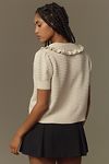 Thumbnail View 3: The Ainsley Ruffle-Collar Cardigan Sweater by Self Contrast: Short-Sleeve Edition