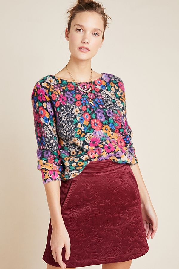 Slide View: 1: Bouquet Eyelash Sweater