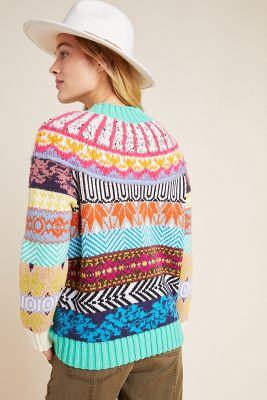 anthropologie fair isle sweater