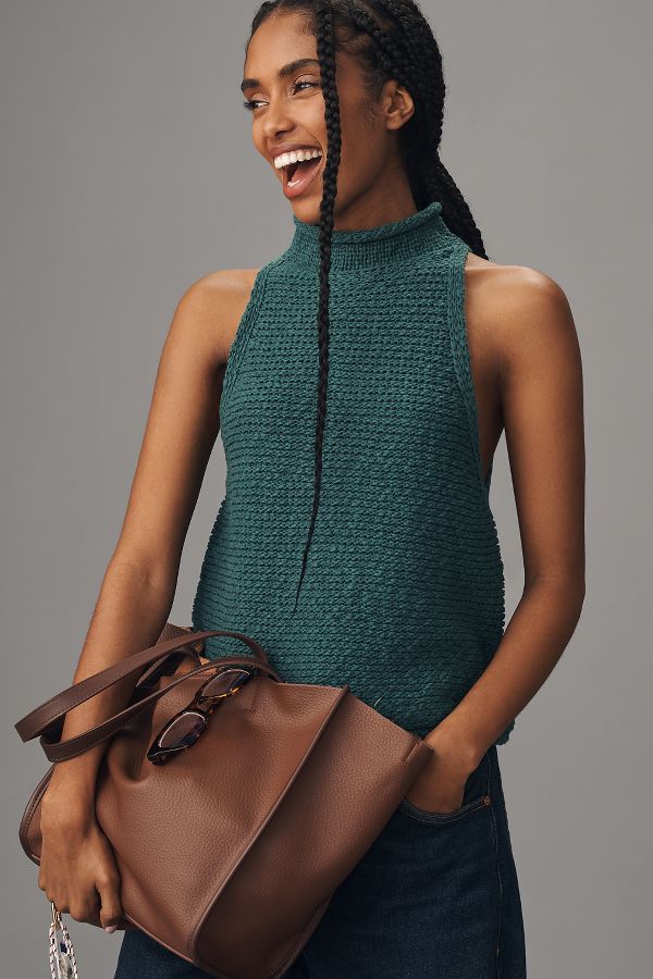 Slide View: 1: Pilcro Rolled Mock-Neck Sweater Tank