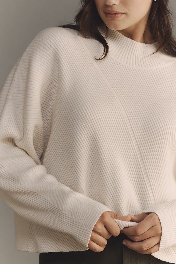 Slide View: 8: The Meredith Mock-Neck Sweater by Maeve