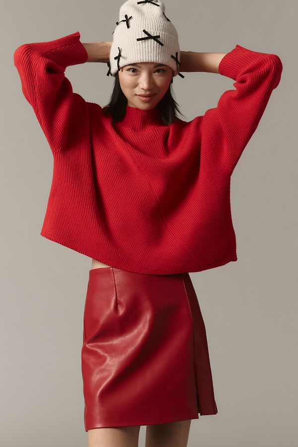 Slide View: 1: The Meredith Mock-Neck Sweater by Maeve