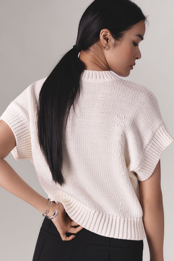 Slide View: 2: Maeve Cap Sleeve Graphic Sweater Vest