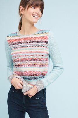 anthropologie fair isle sweater