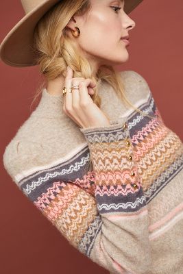 anthropologie fair isle sweater