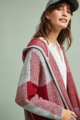 anthropologie plaid sweater coat