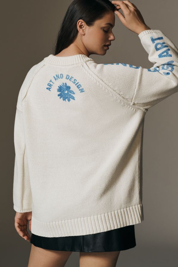 Slide View: 7: Pilcro Graphic Printed Crew-Neck Sweater