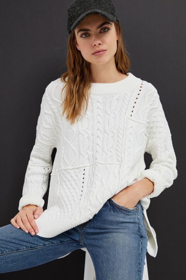 Pilcro Jasmine Cable Knit Tunic Sweater Anthropologie