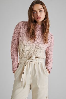 anthropologie pink sweater