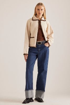 By Anthropologie Decken Stich Strickjacke