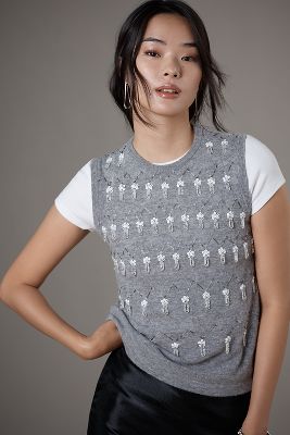 Beatrice .b Parks Embellished Wool Sweater Vest