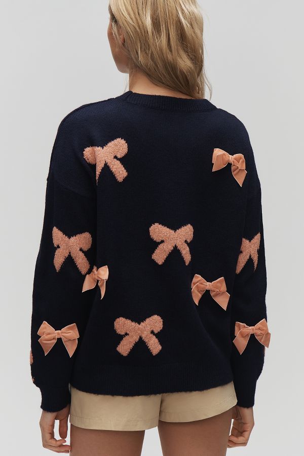 Slide View: 2: Maeve 3D Bow Sweater