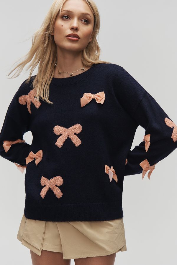 Slide View: 4: Maeve 3D Bow Sweater