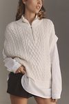 Thumbnail View 4: Pilcro Chunky Cable-Knit Twofer Sweater