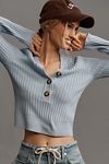 Thumbnail View 4: Pilcro Deep-V-Neck Button-Front Sweater