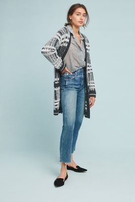 anthropologie plaid sweater coat