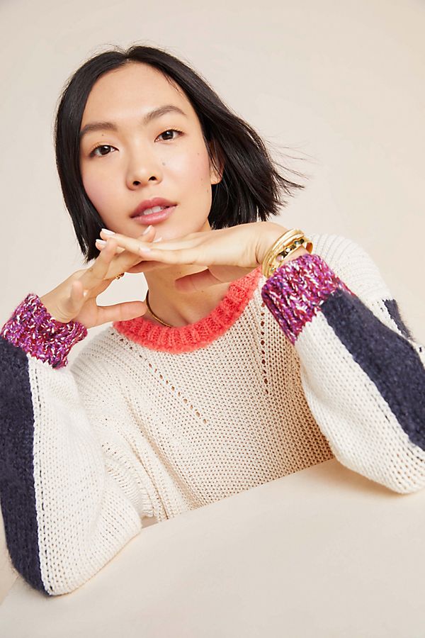 Slide View: 1: Elisabetta Colorblocked Sweater