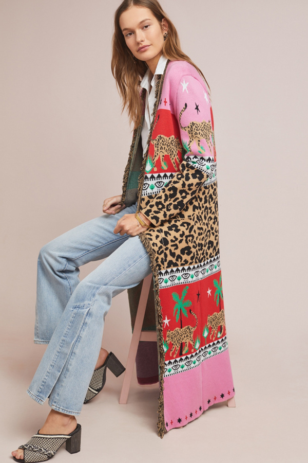Leopardess Knit Duster Anthropologie