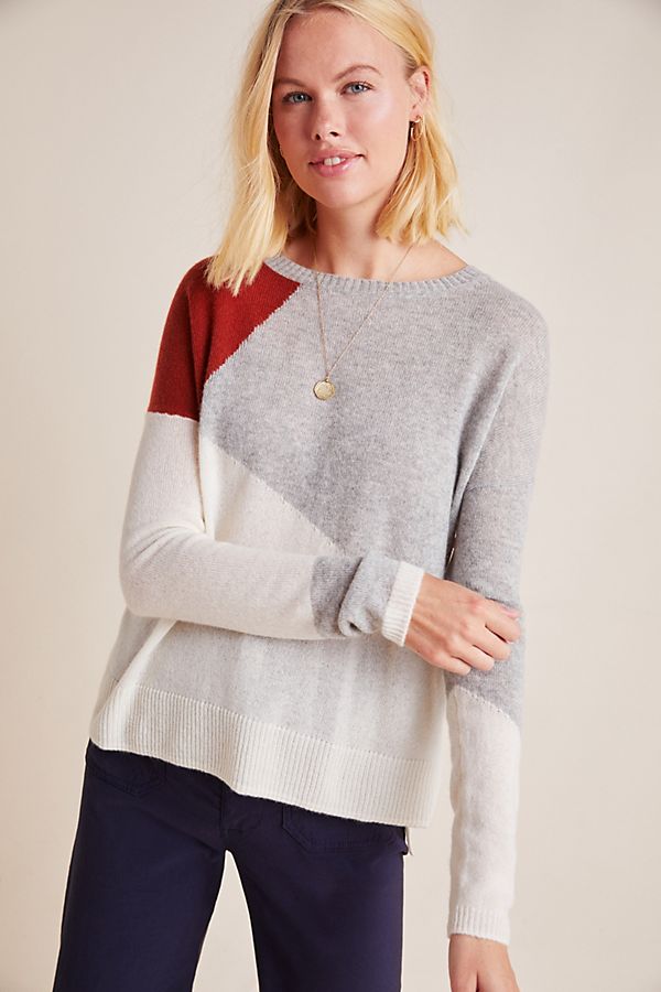 Slide View: 1: Sima Colorblocked Cashmere Sweater